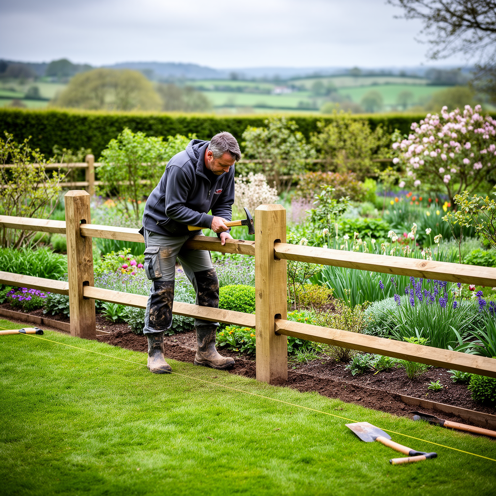 Post and rail fence