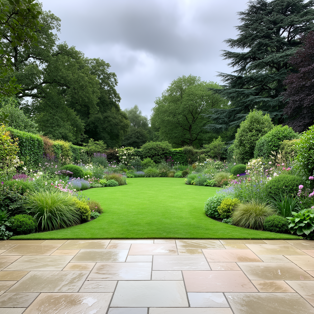 Landscaped English garden